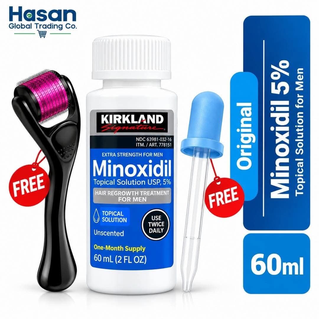 Kirkland Minoxidil 5% Topical Solution Extra Strength Beard & Hair Regrowth Treatment 60ml